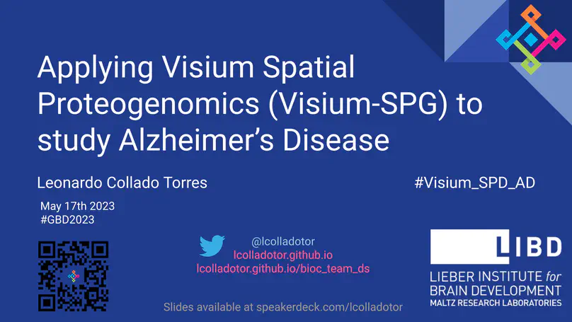 Applying Visium Spatial Proteogenomics (Visium-SPG) to study Alzheimer’s Disease