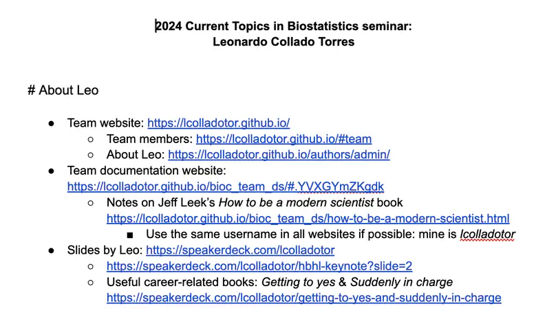 2024 Current Topics in Biostatistics guest seminar