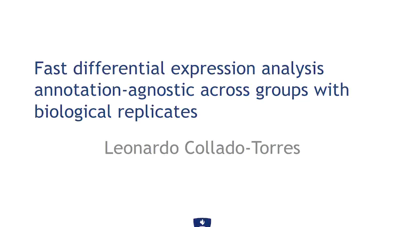 Fast differential expression analysis annotation-agnostic across groups with biological replicates