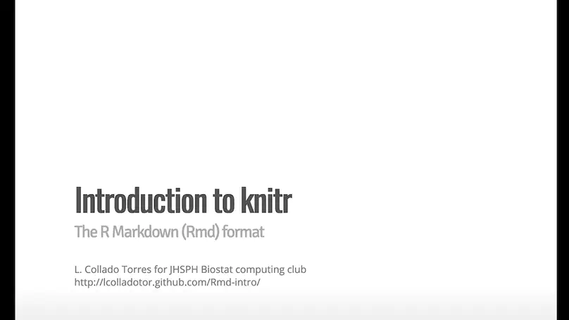 Introduction to knitr