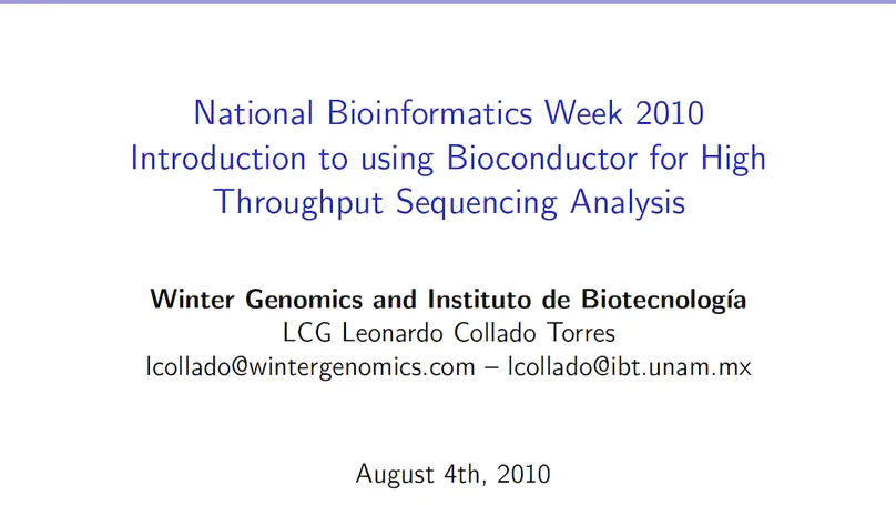 Introduction to using Bioconductor for High Throughput Sequencing Analysis